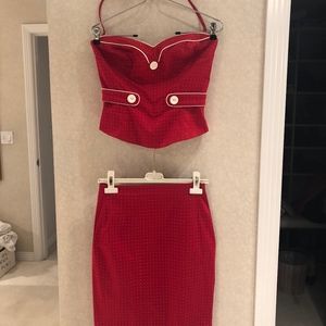 Red Polka Dot Bebe Dress size 6